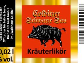 Etikett Kräuterlikör "Colditzer Schwarze Sau"