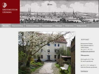 Kreismuseum Grimma - Screenshot Website am 02.05.2023